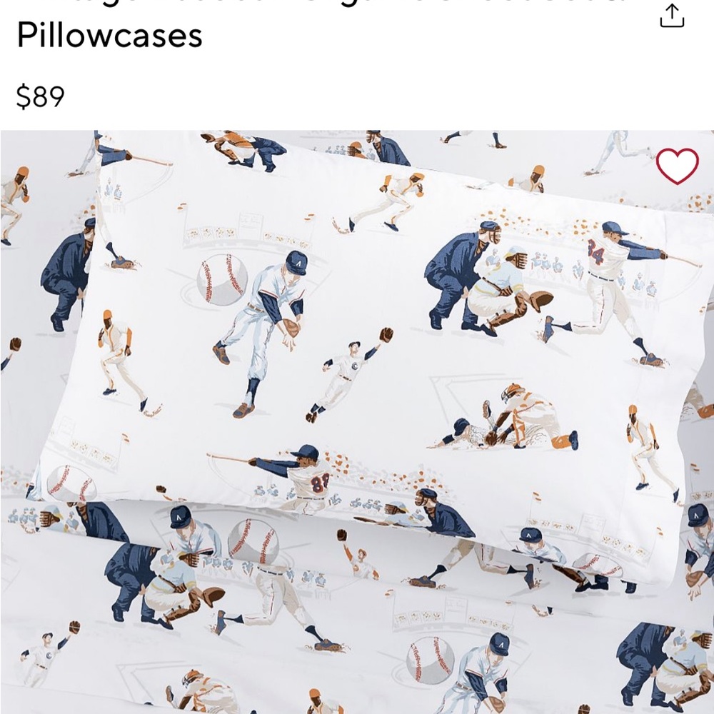 Pottery Barn Kids Baseball Twin organic sheet set